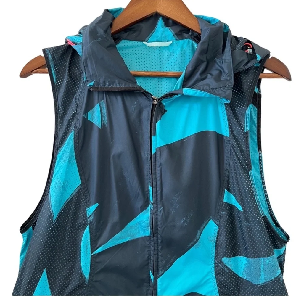 Lululemon Pack-It Vest Back Spin Stroke Peacock Blue Black  Size 10 W4H46S